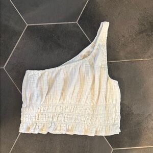 L*Space One-Shoulder White Crop Top
